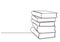 Stack of books on a white background. Continuous one line drawing education supplies vector illustration minimalism