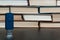 Stack books on wooden background. USB