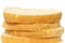 Stack bread slices macro isolated white background