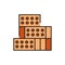 Stack brick color line icon. Pictogram for web page, mobile app, promo.