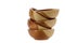 Stack of brown bowls isolated on white .clipping path.