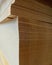 Stack of brown paperboard. Industrial paper material supplies.