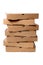 Stack of brown pizza boxes