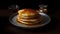 Stack of Butter Pancakes on Plate for Breakfast