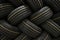 Stack of car tires with shadow deep of view. Great for backgrounds