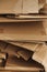 Stack of Cardboard Waste. Concepts of Paper Recycling and Waste Sorting