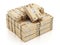 Stack of carton parcel cardboard packages. 3D illustration