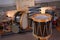 Stack of classic wooden drums