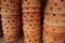 Stack of clay flower pots