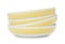 Stack of clean plates on white background