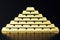 Stack close-up Gold Bars, weight of Gold Bars 1000 grams Concept of wealth and reserve. Concept of success in business