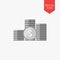 Stack of coins icon. Flat design gray color symbol. Modern UI we