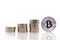 Stack coins increase level up, Bitcoin beside stack coins using as business concept