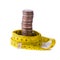 Stack of coins with tape measuring isolated