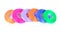 Stack of color ribbons, isolated