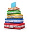 Stack of color travel cases