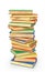 Stack of colored books isolated