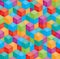 Stack of colorful baby blocks. Seamless 3D background.