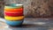 A stack of colorful bowls sitting on top of each other, AI