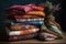 stack of colorful cloths with varying textures and patterns