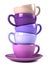 Stack of colorful coffee cups