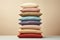 A stack of colorful, isolated pillows. Cushions in bright and varied colors.