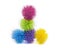 A stack of colorful koosh balls