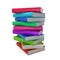 Stack of coloured books