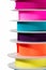 Stack of colourful ribbon, detail