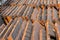 Stack of construction materials - wooden boards, planks