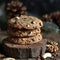 Stack of Cookies on Wooden Table