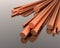 Stack of copper rods - 3d illustration