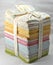 Stack of cotton quilting fabric