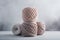 Stack of cotton threads pastel color skeins for craft