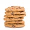 Stack of cranberry oatmeal raisin cookies