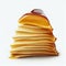 Stack of crepes isolated on white background, created with generative AI