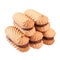 Stack of crunchy shortbread sandwich cookies with boiled condensed milk