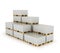 Stack drywall sheets stacked on wooden pallets,