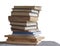 A stack of dusty books