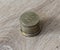 Stack of fifty euro cent coins on wooden background