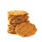 Stack of flat cookies isolated