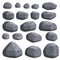 Stack of flat stone rock set.