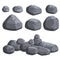 Stack of flat stone rock set. Different boulders