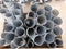 Stack of flexible plastic hose used in underground tunnel construction site