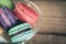 Stack Focus Image Of Colorful French Macarons