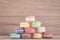 Stack Focus Image Of Colorful French Macarons