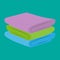 A stack of folded clean and fluffy cotton towels. Vector illustration.