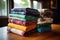 stack of folded handmade quilts in various patterns