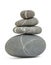 Stack of four balanced pebbles with stripes