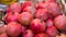 Stack of fresh red pomegranates